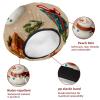 Christmas Snowman and Winter Background Shower Caps for Women, Waterproof Reusable Bath Caps with Elastic Band Hair Protection view 4