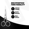 MUSI 4 Inch Eyebrow Scissors - Muti-purpose Small Scissors for Mustache, Beard, Nose Hair, Nail, Ear & Eyelash Trimming - Professional Stainless Steel Mini Grooming Scissors for Men Women with Comb view 3