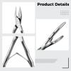 boxoon 5.1 in / 13 Cm Cuticle Nippers, Stainless Steel with Straight Edge and Wave Handle view 2