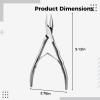 boxoon 5.1 in / 13 Cm Cuticle Nippers, Stainless Steel with Straight Edge and Wave Handle view 3