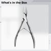 boxoon 5.1 in / 13 Cm Cuticle Nippers, Stainless Steel with Straight Edge and Wave Handle view 4