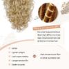 Flufymooz 100 Pure Protein Ponytail Extension, 18 Inch Curly Claw Clip Ponytail Hair Extensions Natural Soft pony tail hairpiece for women-Deep Blonde with Ash Blonde Highlights view 2