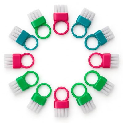 15Pcs Mini Nail Brushes for Cleaning, 3 Color Adjustable Nail Scrubber Brush Finger Ring Fingernail Cleaner for Manicure for Toes and Nails Nail Brush for Cleaning Fingernails