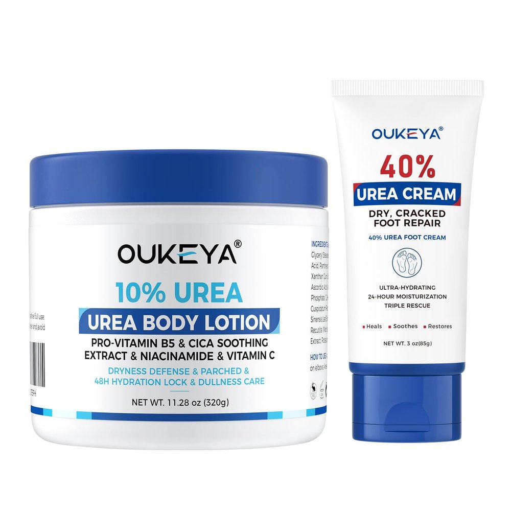 OUKEYA Urea Cream 40 Percent and 10% Urea Body Lotion