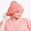 Microfiber Hair Towel Cap, Quick Drying, 380 Thread Count, Soft Absorbent Wrap for Curly Thick Hair, Pack of 1 (Pink) view 2