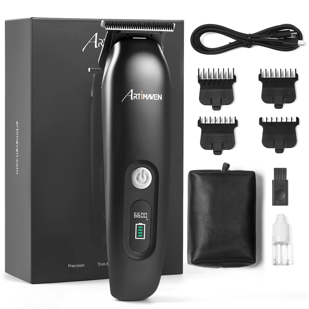 Artimaven Premium Men's Beard Trimmer All-in-One Grooming Kit - Professional Beard Trimming, Hairstyle Design & Sideburn Detailing with Portable Wash Bag, Multi-Functional Styling Tool