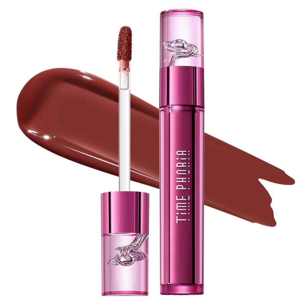 TIMEPHORIA Altera Blurring Lip Tint 001 Flux, Brownish Red Glossy to Soft Matte Finish, Blur Lip Lines, Weightless No-Sticky Airy Velvet Texture, Vibrant Hydrating Long-Lasting Lip Makeup