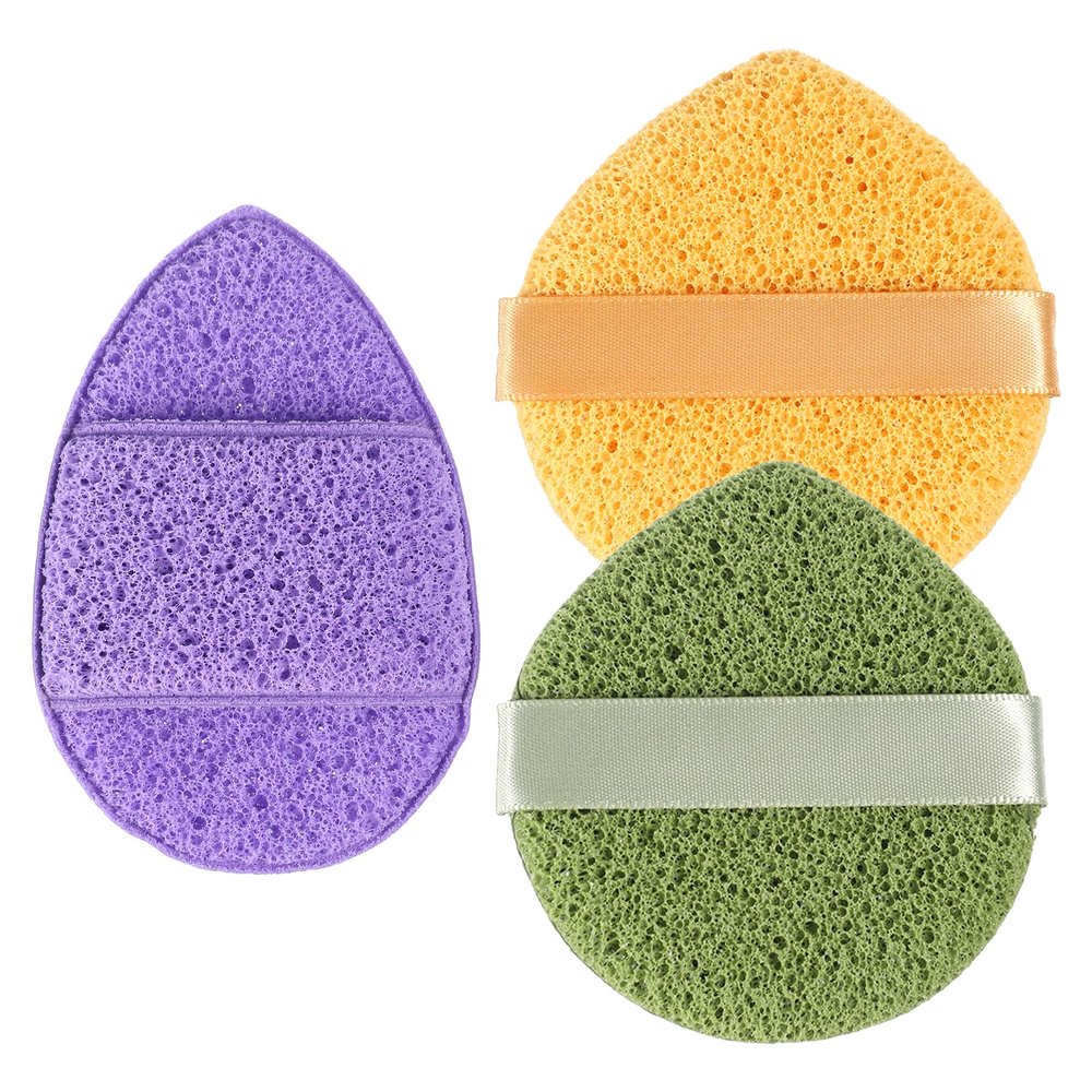 3 PCS Facial Sponges for Washing Face Reusable Soft Facial Sponges Exfoliating Sponge for Face Spong for Washing Makeup Removal, Travel Friendly Daily Cleansing Faces Scrubber