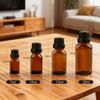 10 PCS Amber Glass Essential Oil Bottles: 20ml Refillable Vials, Cosmetic Perfume Aromatherapy Storage Container Vial Pots with Black Cap view 2