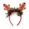 Glitter Gingerbread Headbands, Christmas Cute Headband for Women, Sparkly Gingerbread Man Bopper Headband Red Green Star Tassel Hairband Winter Xmas Holiday New Year Christmas Party Hair Accessory view 1