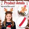 Glitter Gingerbread Headbands, Christmas Cute Headband for Women, Sparkly Gingerbread Man Bopper Headband Red Green Star Tassel Hairband Winter Xmas Holiday New Year Christmas Party Hair Accessory view 3