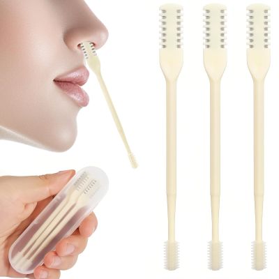 AGDZLGB Nasal Hair Cutter,2-in-1 Nose Hair Trimmer,Double Sided Nose Hair Knife,360 Nostril Hair Remover Tool for Men Women,Soft Cleaning Brush