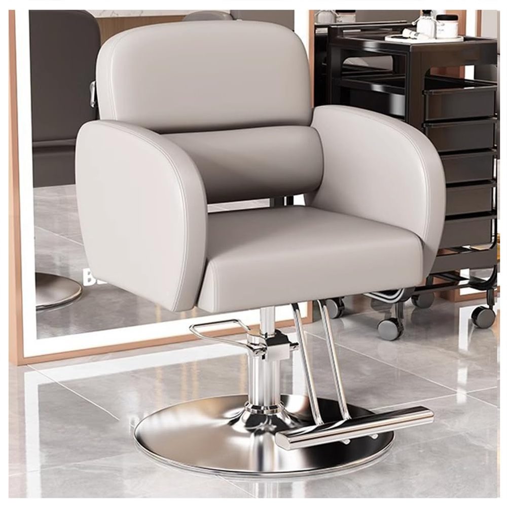 Barber Chair, 440 Lbs Capacity Heavy Duty Salon Chair with Hydraulic Pump, 360 Swivel Height Adjustable Spa Beauty Chair for Hair Stylist,Spa, Beauty Shop,White,B
