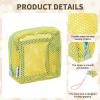 uxcell 2Pcs Mesh Makeup Bag, 4.7" Portable Mesh Cosmetic Bag with Straps, Cute Mini Travel Toiletry Pouch with Zipper for Travel, Daily Accessories Organizer, Purse, Yellow, Rose Red view 3
