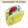 uxcell 2Pcs Mesh Makeup Bag, 4.7" Portable Mesh Cosmetic Bag with Straps, Cute Mini Travel Toiletry Pouch with Zipper for Travel, Daily Accessories Organizer, Purse, Yellow, Rose Red view 4