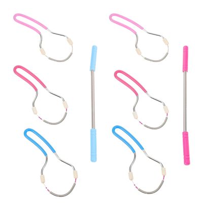 DECHOUS 8pcs Stainless Steel Facial Epilator for Women Spring Hair Remover with Ergonomic Handle Portable Compact Design for Upper Lip Chin Cheeks Neck Precision Hair Removal