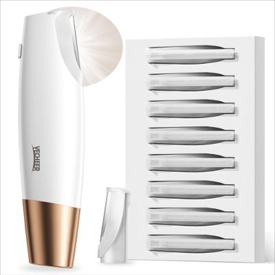 Yecheer Dermaplane Razor for Women Face: Sonic Dermaplaning Tool for Smooth&Flawless Skin - Professional Peach Fuzz Remover w/LED Light&8 Refill Blades - Non-Irritating Electric Facial Hair Removal