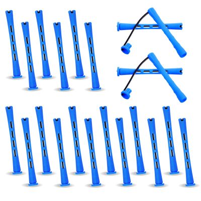 20 PCS Perm Rods Plastic Hair Perming Rods Cold Wave Perm Rod DIY Plastic Curling Rod for Long Short Natural Hair Hairdressing Styling Tools (Blue, 0.35inch)