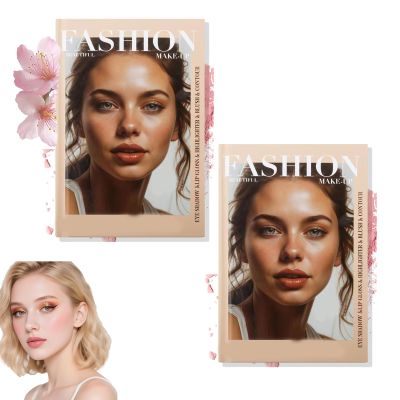 Fashion Makeup Palette Book, 5 Layer Makeup Book Palette, Multifunctional Fashion Make Up Book, Professional 24-Color Eyeshadow Palette, Long Lasting High Pigment Highlighter & Blush for Women (2*A)
