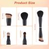 LXUEJIE 4 in 1 Makeup Brush Set, Travel Makeup Brushes Foundation Brush Blush Brush Eyeshadow Powder Brush Concealer Brush Double Ended Makeup Brush for Liquid, Cream, Powder view 2