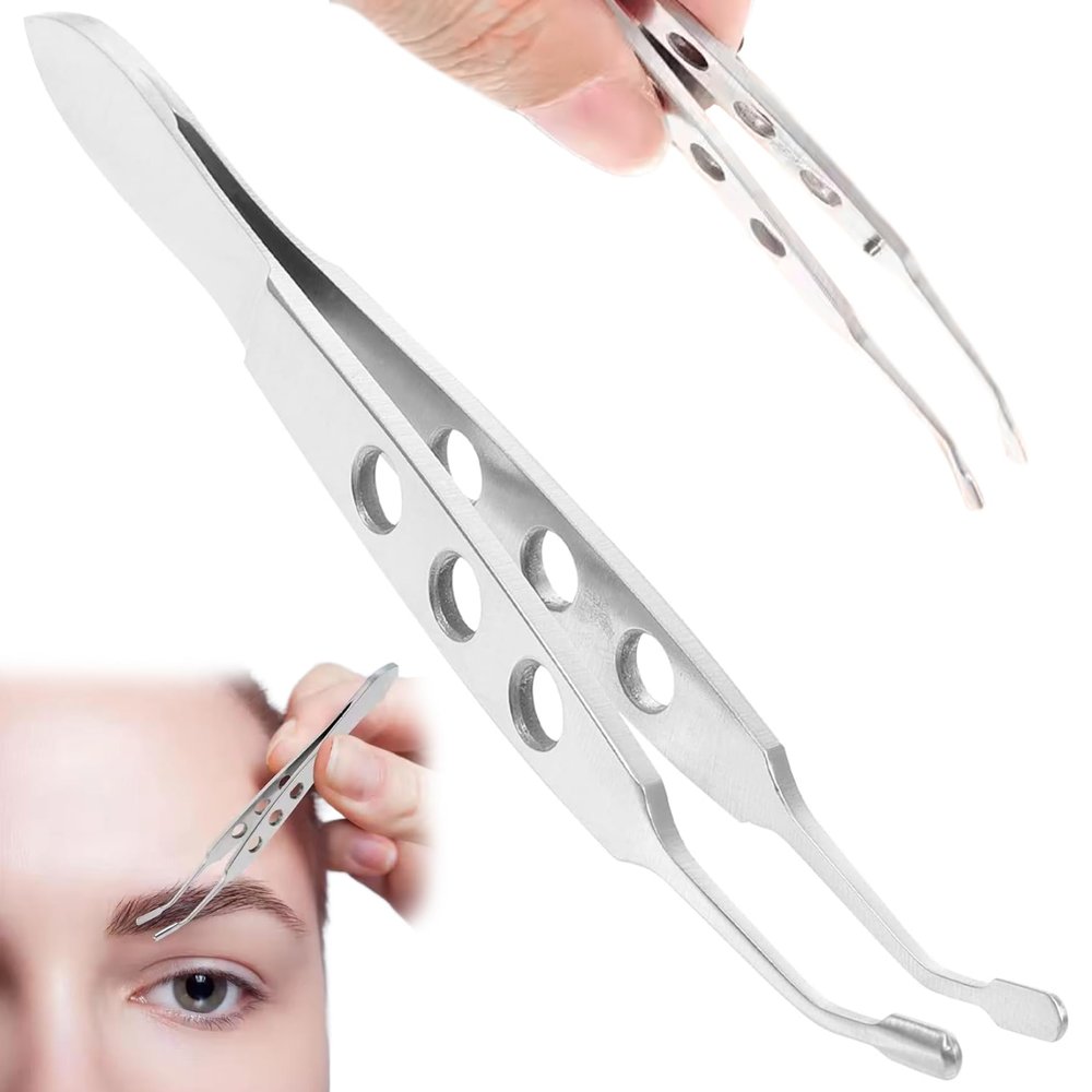 Meibomian Gland Expressor, Stainless Steel High Precision Eyelid Massage Tweezers with Rectangle Tip, Professional Face Care Tools