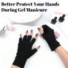 Manicure Gloves UV Protection, Black Professional UV Nail Gloves Portable Fingerless Glove for Nails Lamps Gel Nail Glove Protection Hand for Women Home Manicure DIY Nails Salon view 4