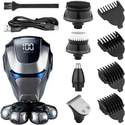 5 in 1 Electric Shavers for Bald Men, 7D Blade Shaver New Floating Razor Multi Function Shaver USB Rechargeable Hair Magic Bald Head Artifact Beard Knife