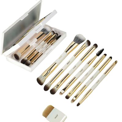 8-Piece Dual-Ended Triple-Fold Makeup Brush Set, Professional and Portable, Suitable for Foundation, Concealer, Blush, And Eyeshadow.