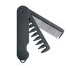 FUPUAII 2-in-1 Men's Protable Folding Pocket Comb - Black, Fine & Wide Tooth Comb for Hair and Beard Grooming Voluminous wide-toothed hair comb Travel folding view 1