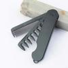 FUPUAII 2-in-1 Men's Protable Folding Pocket Comb - Black, Fine & Wide Tooth Comb for Hair and Beard Grooming Voluminous wide-toothed hair comb Travel folding view 2