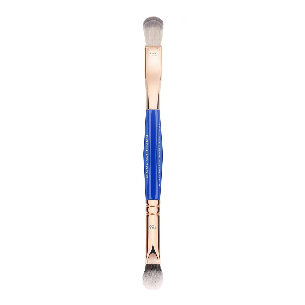 Bdellium Tools Professional Makeup Brush Golden Triangle 795 Double-Ended Eye Double Dome Blender/BHHD Phase III with 792/788 double-ended