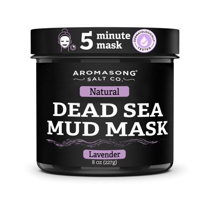 Aromasong Dead Sea Mud Mask with Lavender Essential Oil  100% Natural Mineral Mud for Face & Body  Pore Minimizer, Acne & Blackhead Remover, Anti-Aging, Firming & Detoxifying Clay Mask