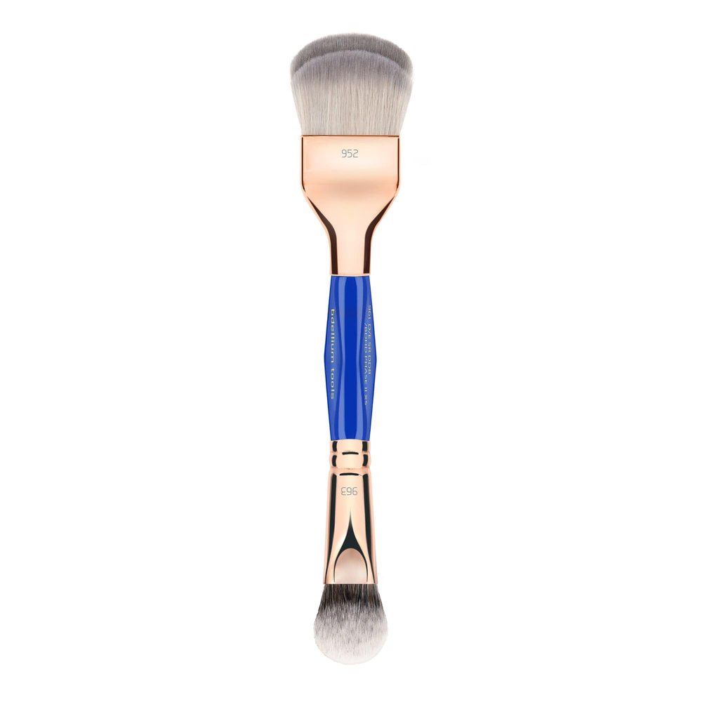 Bdellium Tools Professional Makeup Brush Golden Triangle 961 Double-Ended Small Rounded Double Dome Blender/BDHD Phase II XS with 952/963 double-ended