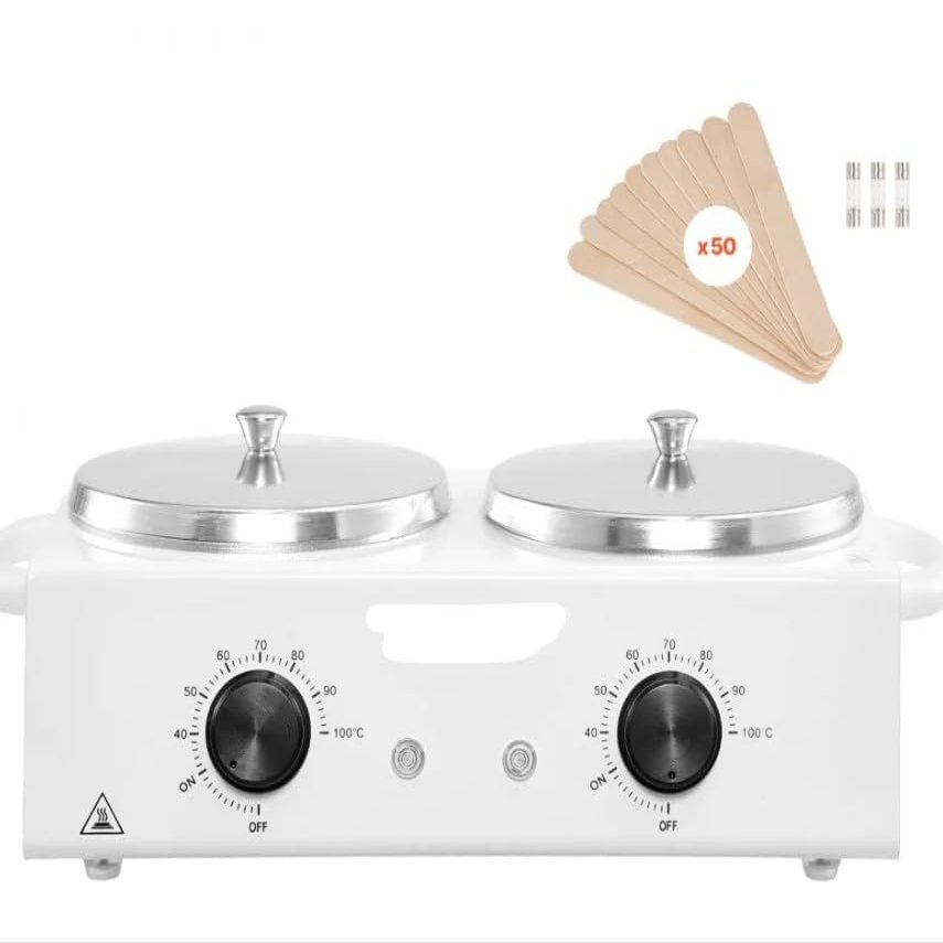 Double Wax Warmer 1200ML Professional Dual Wax Heater Pot for Hair Removal