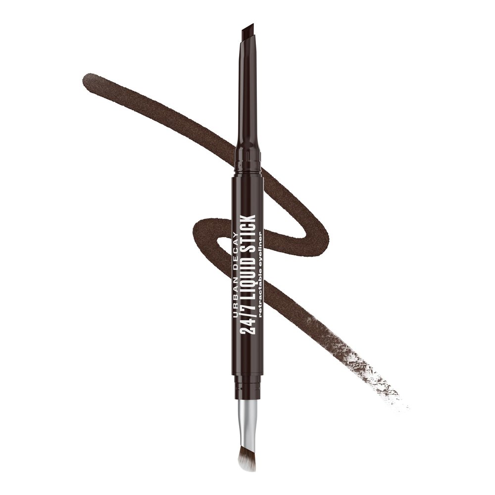Urban Decay 24/7 Liquid Stick Waterproof Eyeliner - Smudge-Proof, Transfer-Proof, Up to 24HR Wear, Dual-Ended Retractable Gel Liner with Blending Eye Brush - Brown Noise (deep matte brown)