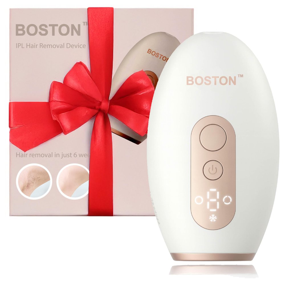 Boston & Co. Sapphire Cooling All-In-One IPL Body Hair Removal Device  Painless Laser Epilator for Women & Men, Permanent Hair Reduction for Face, Bikini, Legs, Armpits or Full Body Use