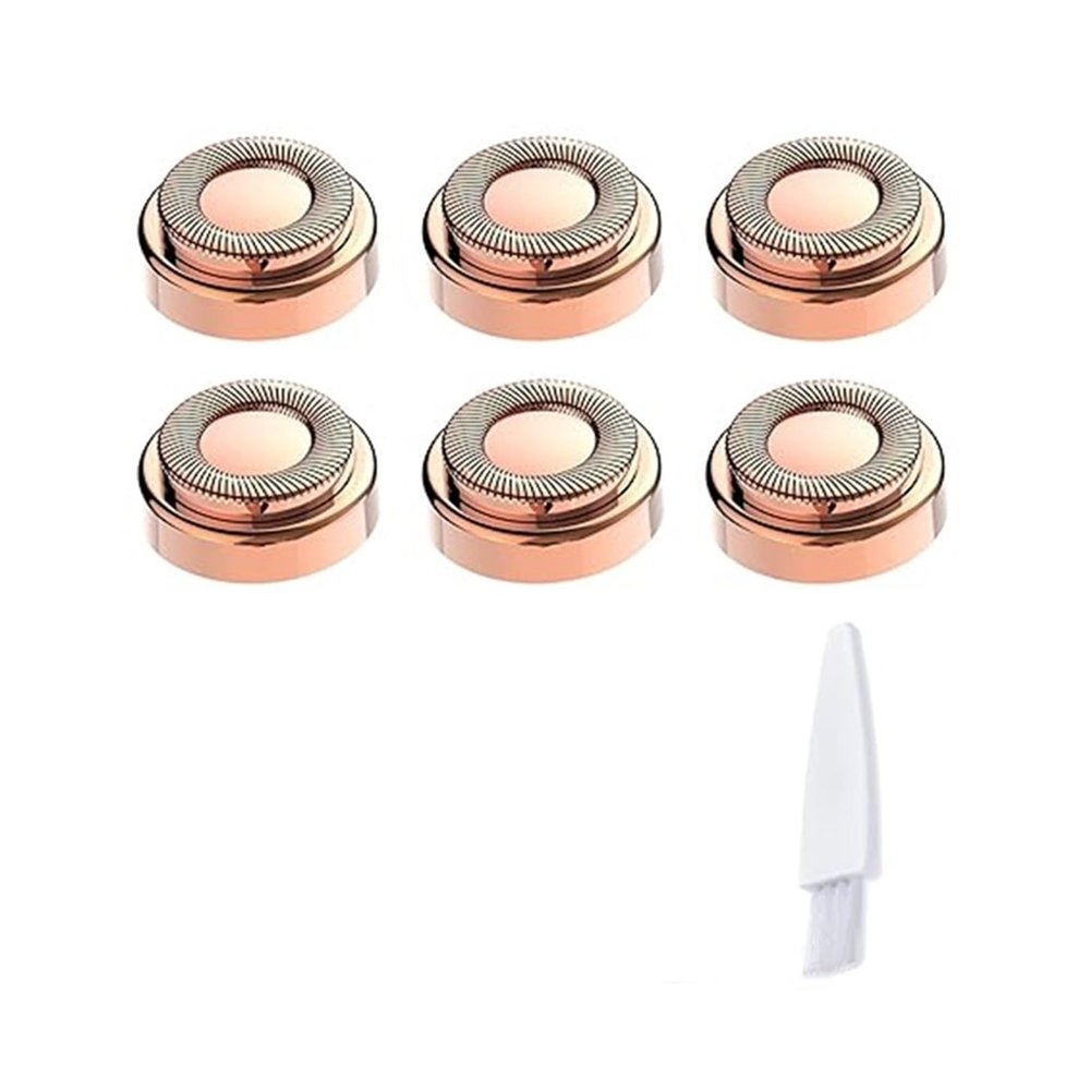 Women's Facial Hair Removal Device Replacement Head 2nd Generation Flawless Facial Pain Free Hair Removal Device Shaver Replacem(Rose Gold 6PCS Bag)
