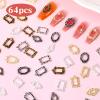64 PCS Gothic Frame Nail Charms, Punk Metal Nail Charms Engraved Nails Frame Charm 3D Nails Art Charm for Nailss Metal Retro Gold Silver Manicure Jewels Art Decoration for Women DIY Craft view 2