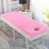 LDLCYCN Pink,190 * 80cm(R), Massage Table Mattress Topper with Face Hole Thicken 4Cm Lamb Wool Lash Bed Cushion Mattress Pad for Tattoo Table Spa Beauty Salon Bed Pad Non-Slip Square Round Head view 1