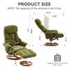 010-Ergonomic Recliner Chair with Ottoman, Modern 360 Swivel Lounge Chair with Footstool, Chenille Fabric, 5 Point Vibration Massage, Seat Heating & 140 Adjustable Backrest for Home or Office, Green view 2