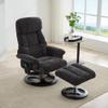 010-Recliner Chair with Ottoman, Modern 360 Swivel Lounge Chair with Footstool, Chenille Fabric, 5 Point Vibration Massage, Seat Heating & 140 Adjustable Backrest for Home or Office, Dark Grey view 1