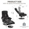 010-Recliner Chair with Ottoman, Modern 360 Swivel Lounge Chair with Footstool, Chenille Fabric, 5 Point Vibration Massage, Seat Heating & 140 Adjustable Backrest for Home or Office, Dark Grey view 2