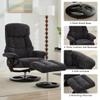 010-Recliner Chair with Ottoman, Modern 360 Swivel Lounge Chair with Footstool, Chenille Fabric, 5 Point Vibration Massage, Seat Heating & 140 Adjustable Backrest for Home or Office, Dark Grey view 3