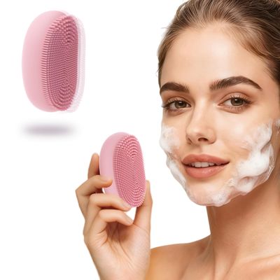 Portable Facial Cleansing Brush, Silicone Waterproof Rechargeable Unisex Facial Face Scrubber with Cleansing, Exfoliating, and Massaging Functions, Electric Facial Cleanser Facial Exfoliator.(Pink)