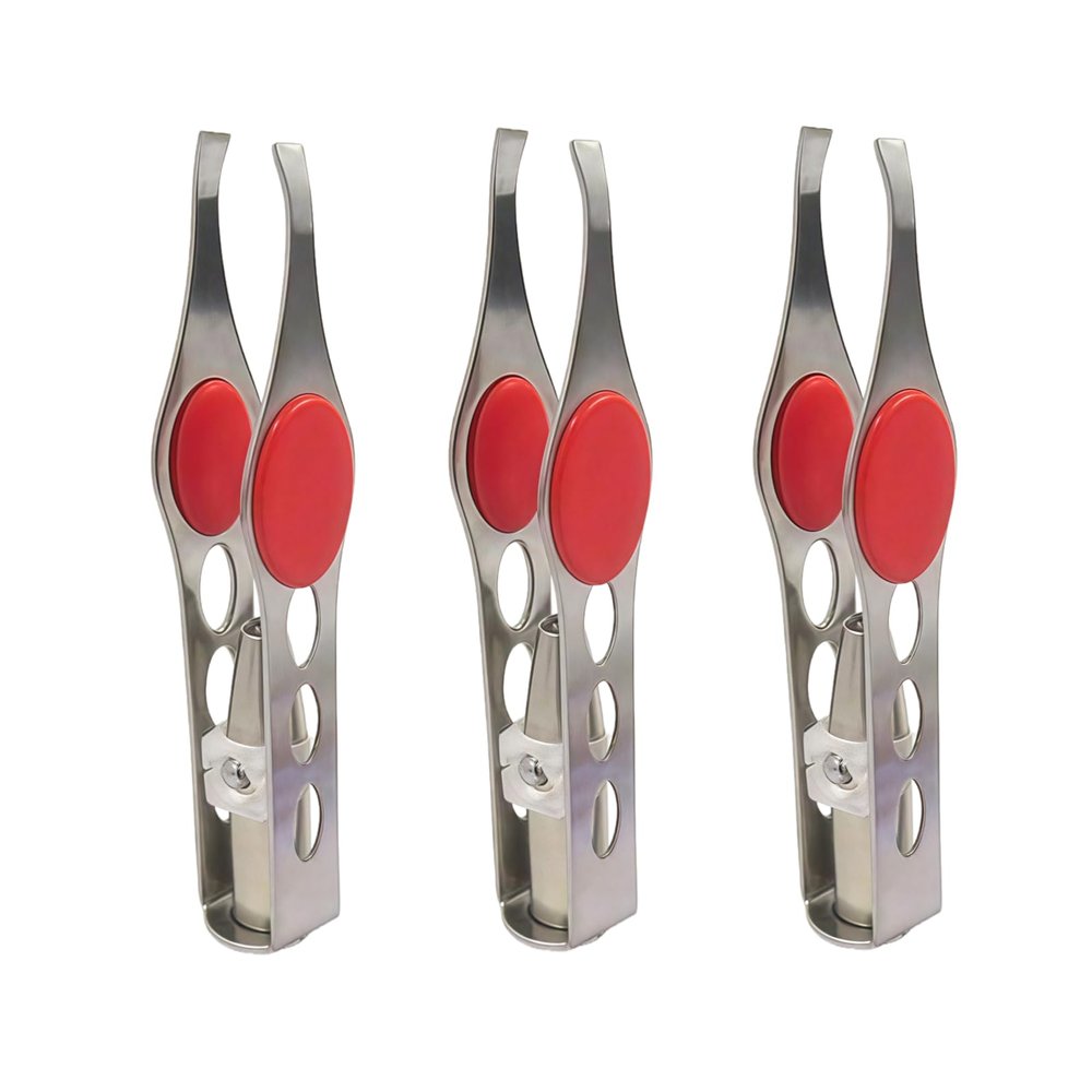 3Pcs Silver Tweezer With LED Light For Hair Removal Makeup Tool Eyebrow Eyelash for Women Facial Hair, Lash Trimmer, Hair Tweezers, Ingrown For Tweezer, Tweeze, Women's Hair Removal Tweezers