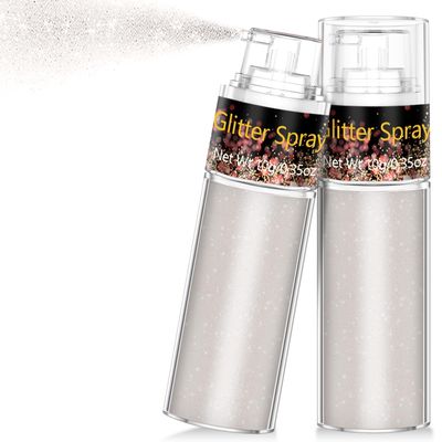 Hair and Body Glitter Spray, 1PC Peal White Glitter Hairspray Dry Powder Makeup for Clothes, Festival Rave Prom Loose Sparkle Powder,Holographic Ultra Fine Resin Glitters for Crafts (1PC Peal White)