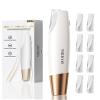 Sonic Dermaplaning Tool for Women Face - Smooth Skin, Rechargeable Dermaplane Razor for Face, Non-Irritating Facial Hair Remover & Exfoliating, 8 Refill Blades Included, Beauty Gifts for Women- White view 1