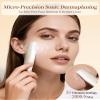 Sonic Dermaplaning Tool for Women Face - Smooth Skin, Rechargeable Dermaplane Razor for Face, Non-Irritating Facial Hair Remover & Exfoliating, 8 Refill Blades Included, Beauty Gifts for Women- White view 2
