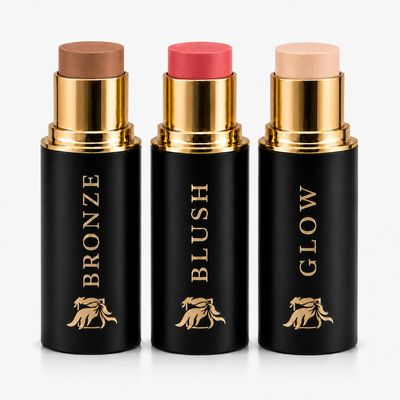Cream Contour Stick Set Blush, Bronzer & Highlighter Trio | Hydrating, Buildable, High-Pigment Makeup with Shea Butter & Vitamin E | Phoenix Beauty Gift Set (Twilight, Regular Trio)