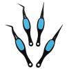 Alipis 4pcs Reverse Tweezers for Nail Art - Curved & Straight Precision Crafting Tweezers Stainless Steel Pointed Tip for Eyebrow view 1